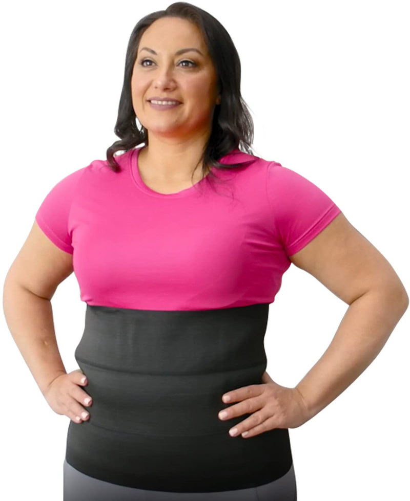 ARMSTRONG AMERICA Abdominal Binder Plus Size Belly Binder - Large/XL Black + White Bundle