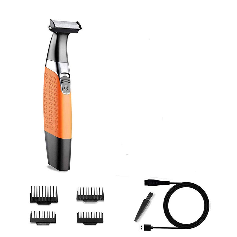 [Australia] - Electric Razor, Beard Trimmer Men, Waterproof Beard Grooming,Cordless USB Rechargeable Body Groomer and Hair Remover for Eyebrow, Beard Facial& Body Hair for Men and Women Orange 