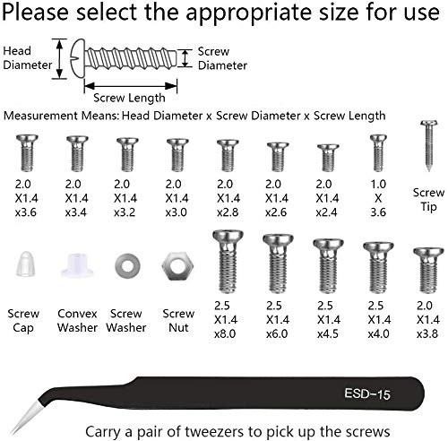 [Australia] - Glasses repair kit with 1000 small screws and 6 magnetic screwdrivers glasses repair set glasses repair tool set for glasses, sunglasses, watches, jewelry silver 