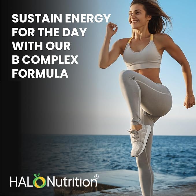 Vitamin B Complex -Vitamin B Complex High Strength -180 Tablets Blend of 8 B Vitamins & Vitamin C - One A Day - Folic Acid, B1, B2,B3,B5,B6,Vitamin B12 Halo Nutrition