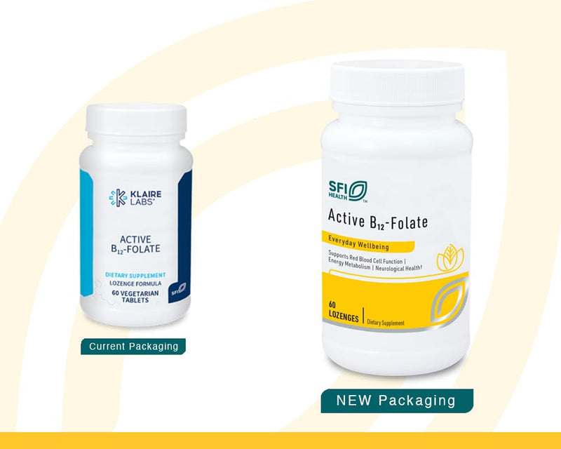 Klaire Labs SFI Health Active Vitamin B12, 60 Count | Supports Red Blood Cell Function, Healthy Mood, Energy, Cognition & Neurological Health, Folate Supplement, Highly Potent