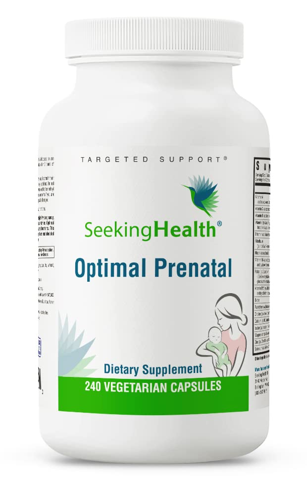 [Australia] - Seeking Health Optimal Prenatal, Women’s Vitamin with B12, Methylfolate, Choline, Methylation Support, Nutrients to Support Fertility, Pregnancy & Breastfeeding, 240 Vegetarian Capsules 
