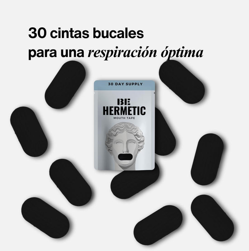 Mouth Tape for Sleeping - 30 Hypoallergenic Strips - Hermetic Mouth Tape - Soft Adhesive, Beard and CPAP Compatible - Improves Sleep, Breathe Nasally, Reduces Snoring and Dryness