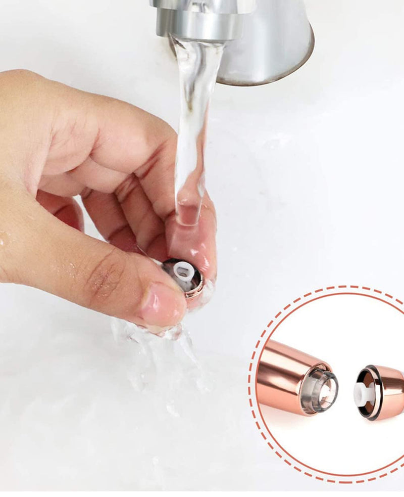 [Australia] - 2 in 1 Eyebrow Trimmer Facial Hair Remover Electric Razor for Women Pubic Hair Bikini Shaver Epilator for Face Peach Fuzz Lips Painless Rechargeable Portable 