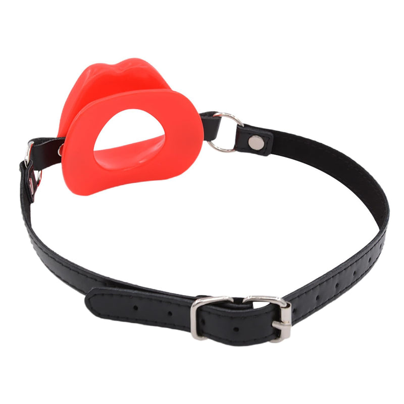 Open Mouth Gag Silicone O-Ring Gags Ball BDSM Bondage Sex Toys Adjustable Head Harness Ballgag Muzzles Restraints Adult Slave Fetish Gear for Men, Women (Red) Red