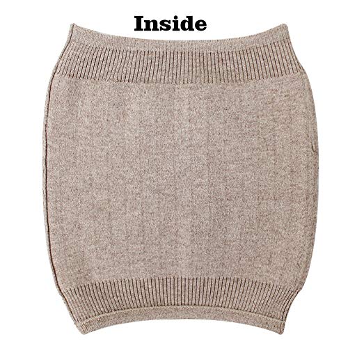 Unisex Warm Soft Cashmere Waist Warmer Wool Warming Belt Elastic Lower Waist Support (Camel)