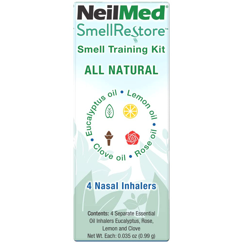 [Australia] - NeilMed Smell Restore - All Natural Smell Training Kit with 4 Separate Essential Oil Inhalers. Eucalyptus, Rose, Lemon and Clove 