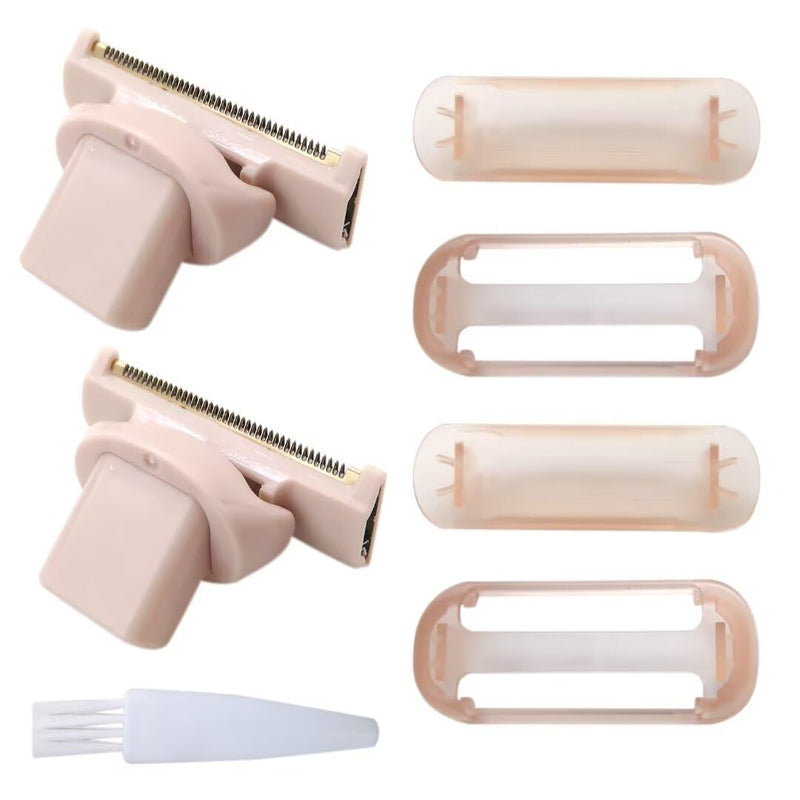Razor Replacement Heads Replacement for Flawless Nu Razor, Rose Gold Plated Body Replacement Head with Covers (2 Count)
