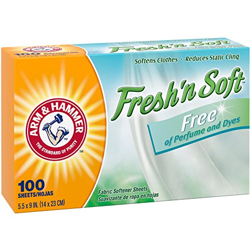 [Australia] - Arm & Hammer Fabric Softener Sheets, Free of Perfumes and Dyes, 100 ct 100 Count (Pack of 1) 