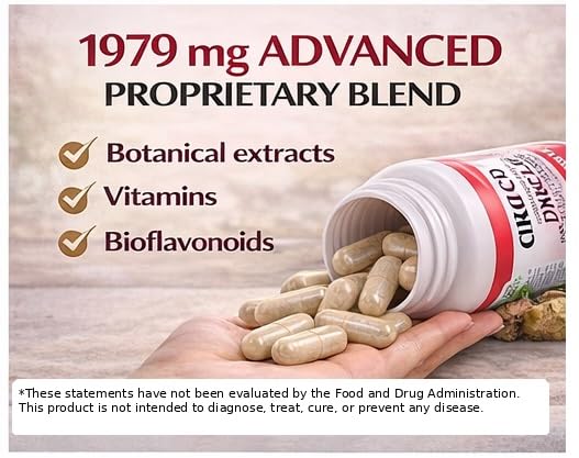 Circulation & Vein Support Supplement - Vitamins E & B3, Ginkgo Biloba, Horse Chestnut, Gotu Kola, Grape Seed, Butcher's Broom & Citrus Bioflavonoids - 1979 mg Formula - 90 Capsules - 30 Days Supply.