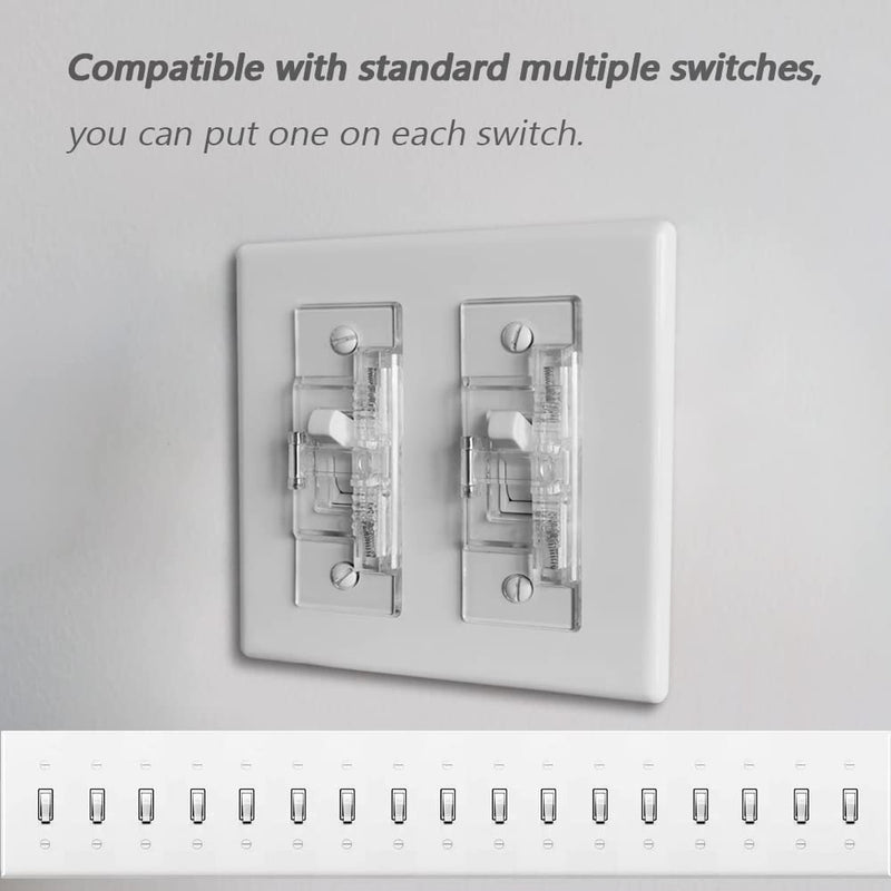 [Australia] - Light Switch Guard, ILIVABLE Child Proof Wall Switch Plate Protects Your Lights or Circuits from being Accidentally Turned On or Off by Children and Adults (Clear) Clear 
