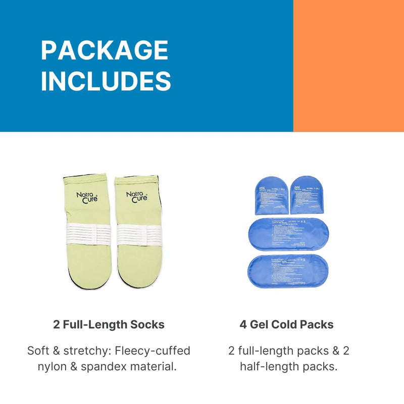 NatraCure Plantar Fasciitis Cold Therapy Socks with Compression Band - Cold Socks, Reusable Ice Socks For Feet, Ice Packs For Feet, Arch Pain, Heel Pain, Swelling - FBA708 CAT - (Size: Small/Medium)