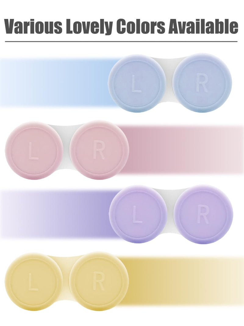 [Australia] - 4 Pack Contact Lens Case, Contact Solution Soaking Case Replacement Kit for Travel, Daily Use (Pink) Surgar Pink 