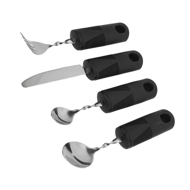 Ergonomic Weighted Silverware Set for Tremor Control Adaptive Utensils for Parkinsons Arthritis Elderly Heavy Duty Anti Shake Spoon Fork Stainless Steel