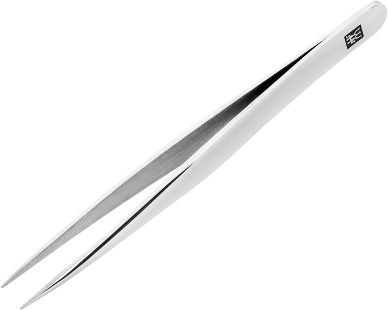 [Australia] - ZWILLING tip tweezers (removing splinters, ingrown or fine hairs, hand-ground, roughened tips), polished, silver, 90 mm precision tip 