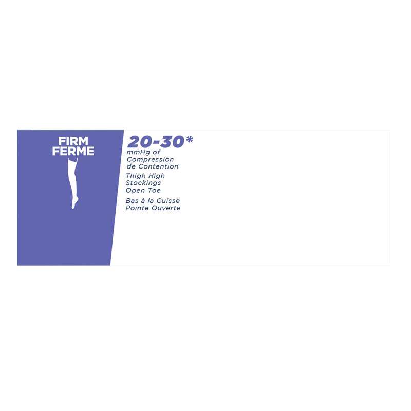 [Australia] - Truform 20-30 mmHg Compression Stockings for Men and Women, Thigh High Length, Dot-Top, Open Toe, Black, Medium Medium (1 Pair) 