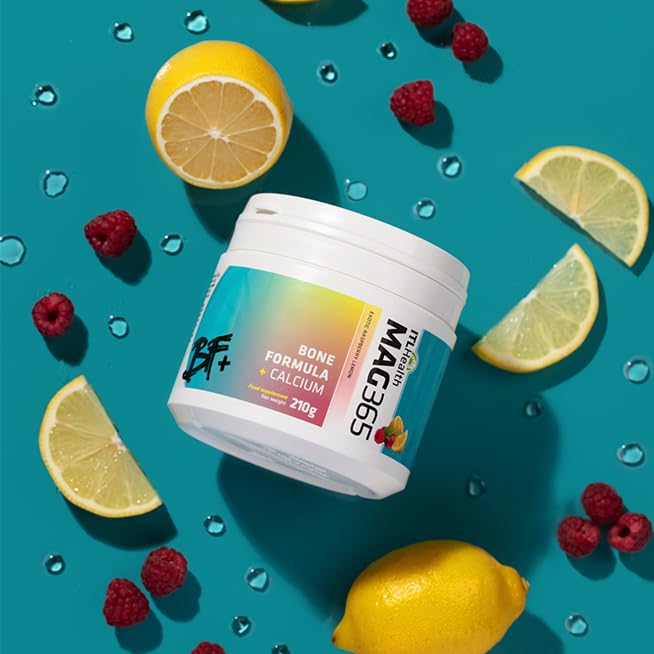 MAG365 BF Plus Calcium | ITL Health | Ionic Magnesium Citrate with Calcium, D3, K2, C, B6, Boron, Zinc & Potassium | Bone & Heart Health, Immunity & Hormone Balance | Exotic Raspberry Lemon (210g)