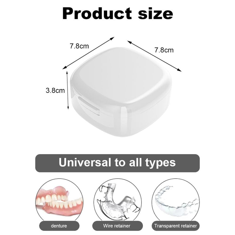 [Australia] - GmeDhc Braces box with sieve, portable denture box cover, invisible braces storage box, denture box, for holder, cleaning box white B 