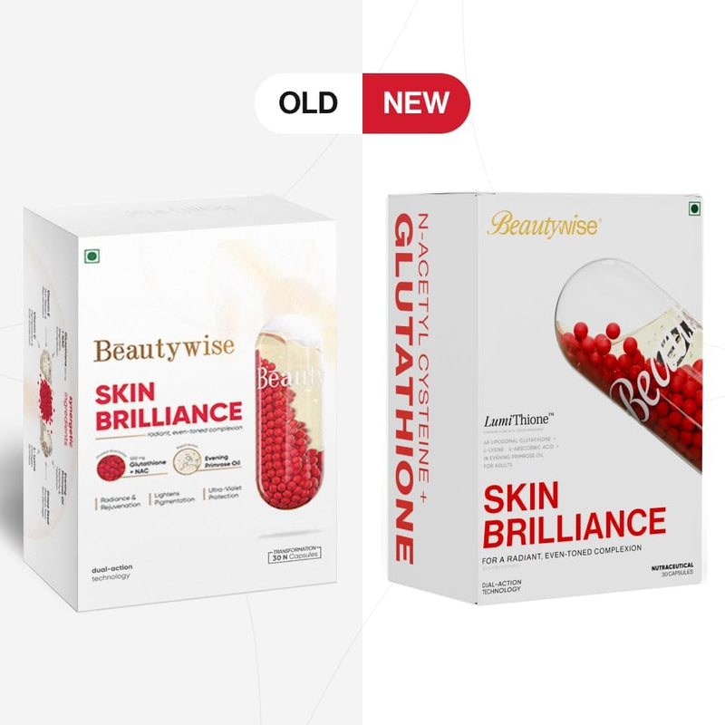 Dual Action Skin Brilliance 4X Liposomal Glutathione with Nac | Dual Action 30 Capsules | L-Lysine,Grape Seed & Vitamin C | Skin Brightening & Glow | Men & Women (30 Count (Pack of 1)) 30 count (Pack of 1)