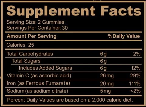 [Australia] - Black Girl Vitamins - Iron Gummies (20 mg), Supports Iron Deficiency & Anemia, Gluten-Free, Gelatin Free, Made in The USA (Grape, 60 Count) 30 Day Supply 