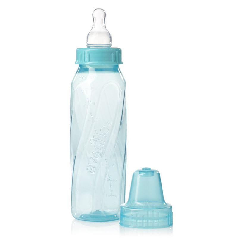 [Australia] - Evenflo Feeding Classic Tinted Plastic Standard Neck Bottles for Baby, Infant and Newborn - Teal/Green/Blue, 8 Ounce (Pack of 12) 12 Count (Pack of 1) Green/Blue/Teal 