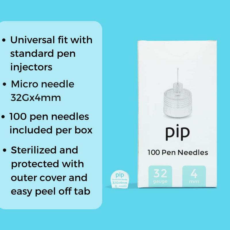 [Australia] - Pip Insulin Pen Needles (32G 4mm) 100 Pieces 