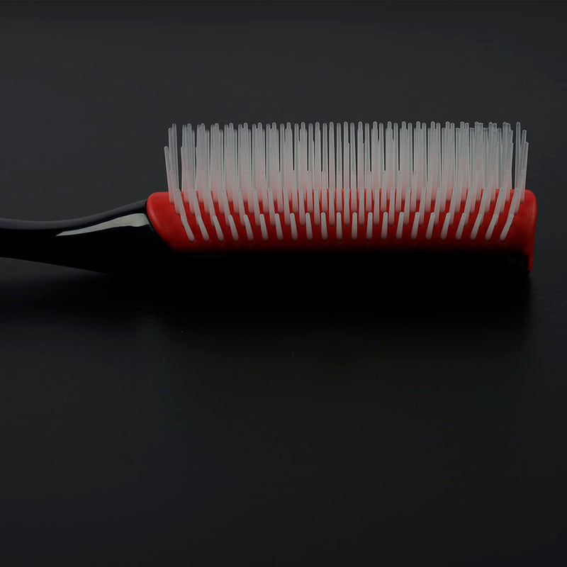2 Pcs 9 Row Classic Styling Curly Hair Brush for Detangling, Separating, Shaping. For Women and Men Wet or Dry Hair. Black（2 Pieces）