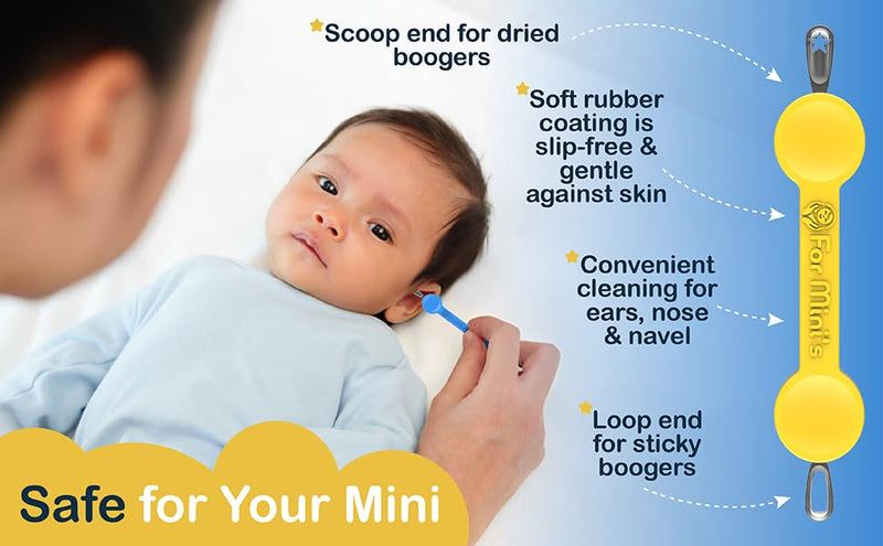 [Australia] - For Mini's Booger Aid - Gentle, Safe, and Non-Toxic Nose and Ear Cleaning Tool for Infants and Toddlers (Blue, Small) Blue 