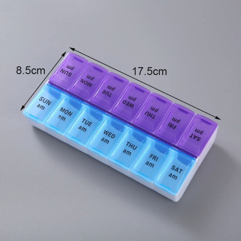 Extra Large Pill Organizer, XL 7 Day Pill Organizer 2 Times a Day, Weekly Daily Pill Case, Day Night Oversized Medicine Box, Vitamin Holder, Big Pill Container