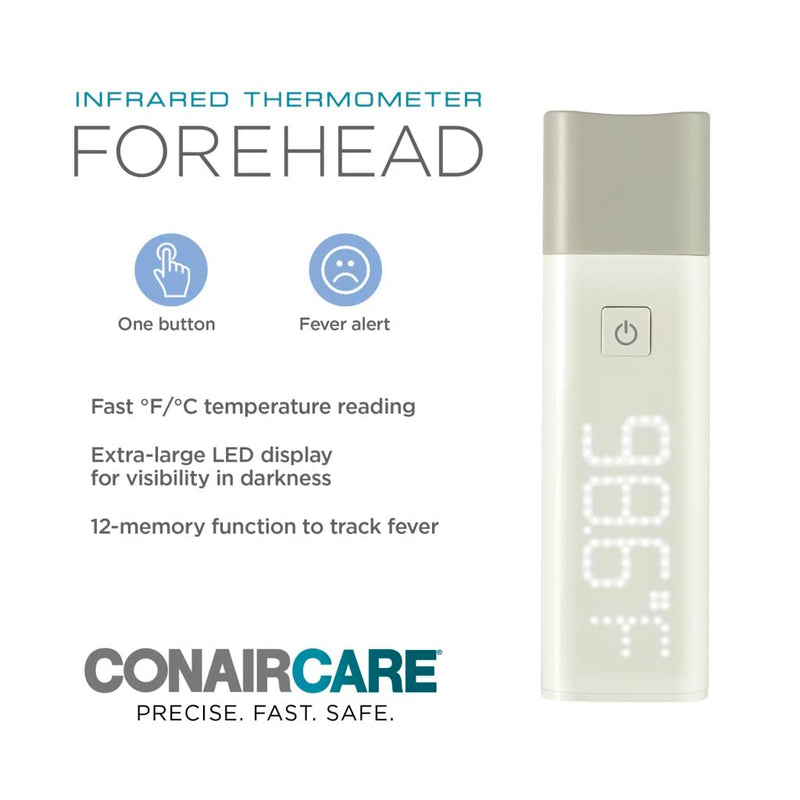 [Australia] - Conair Digital Thermometer for Adults and Kids, Forehead Thermometer, No Contact Infared Thermomter with Extra Large LED Display, Fast and Easy-To-Read Results Small 
