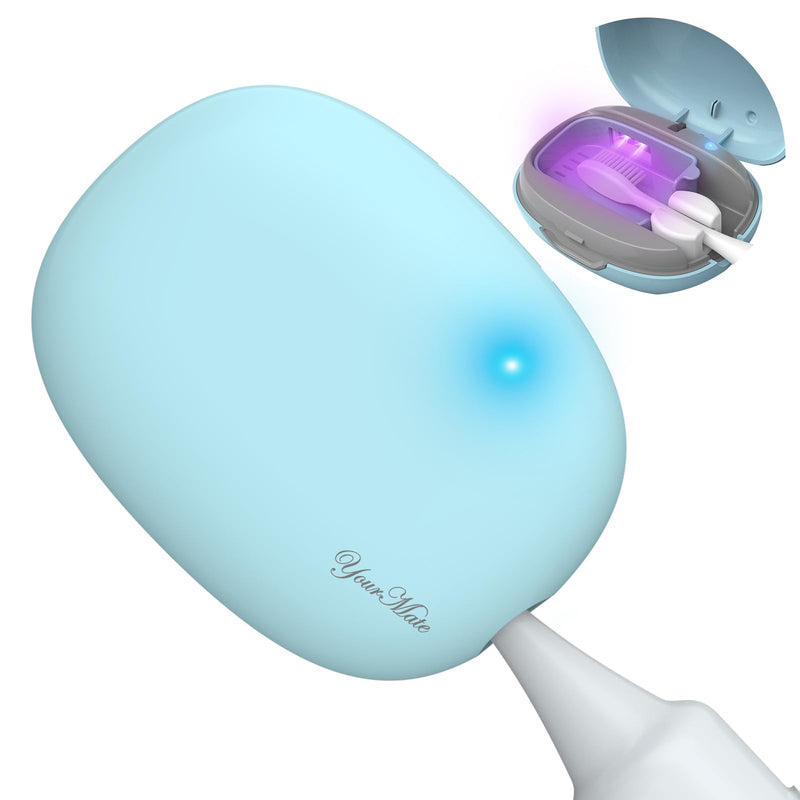 [Australia] - YourMate Rechargerable Toothbrush Sanitizer Case Travel Toothbrush Covers Case with Holder for Houshold and Traveling or Business Trip Blue 