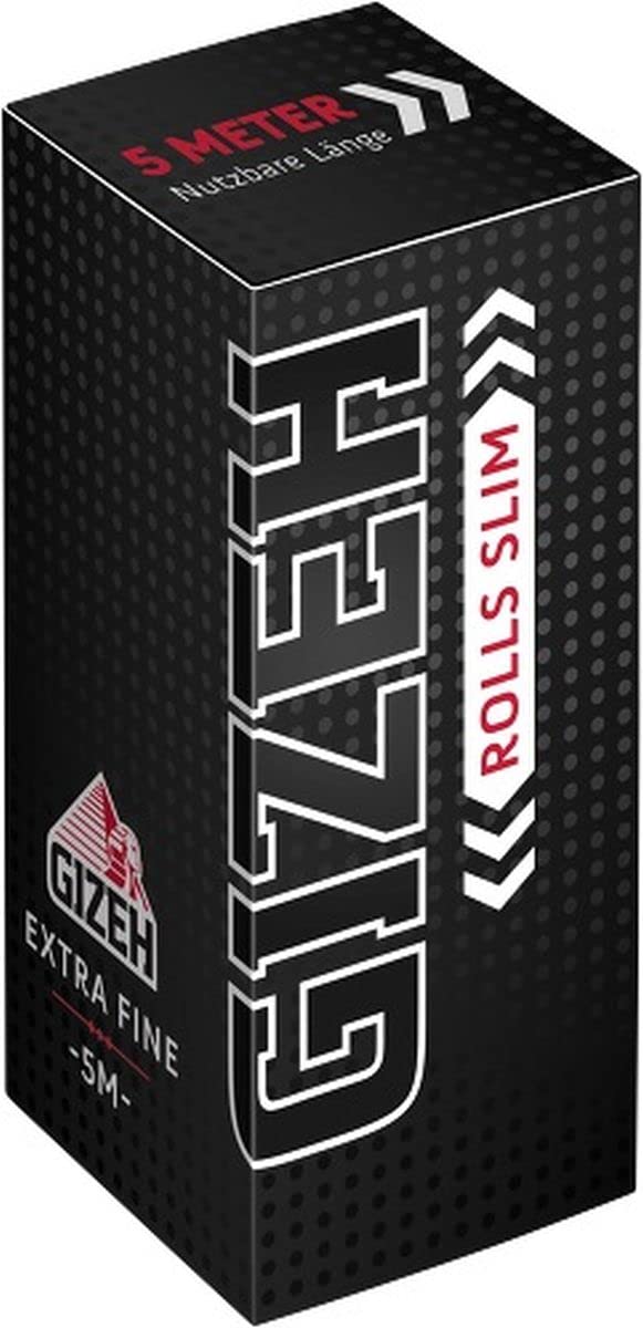 [Australia] - GIZEH BLACK Rolls Slim - rolling papers in individual length - 5 meters of paper in king size slim format - pack of 20 premium rolling paper (14 g/m²) 