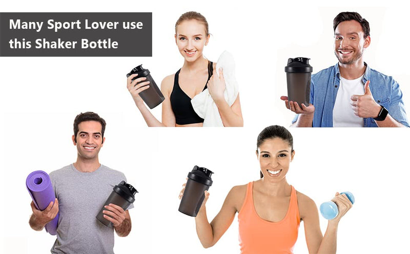 [Australia] - OOTD Protein Shaker Bottle 400 ml Leak-proof, BPA Free, Protein Shaker for Supplement Shakes with Sieve & Scale, Fitness Mixer for Creamy Whey Protein Powder Shakes, (Blue+Pink(2PCS) 400ML Blue+pink 