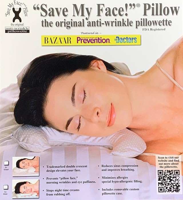 [Australia] - Save My Face!" Pillow The Original Anti-Wrinkle PILLOWETTE Le Grand Pillow (Grey, Silk) 