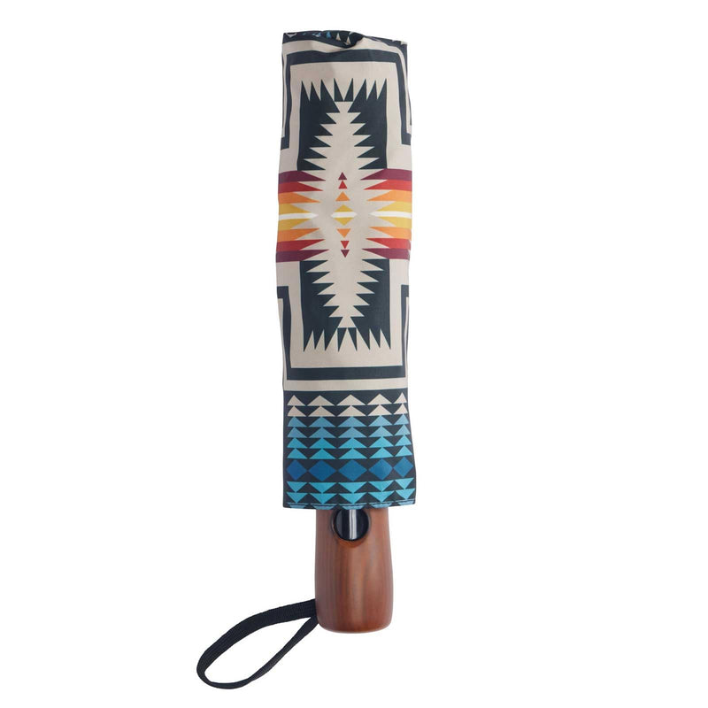Pendleton Automatic Umbrella, Harding Black Pattern, 42-Inch Polyester Canopy, Collapsible 22-Inch Shaft, Compact Travel Design