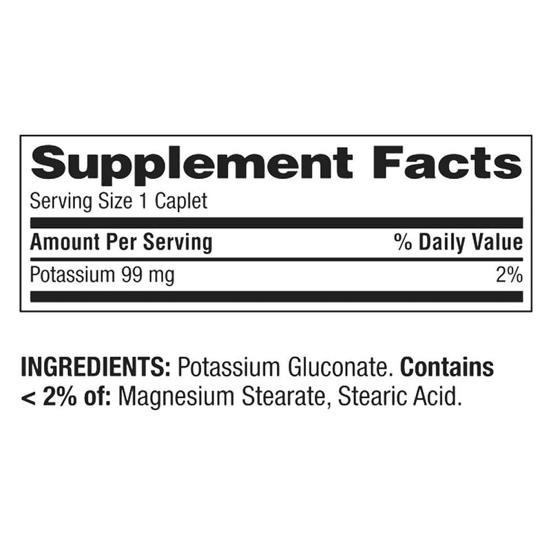 [Australia] - Potassium Caplets Dietary Supplement Value Size, 99 Mg, 500 Count 