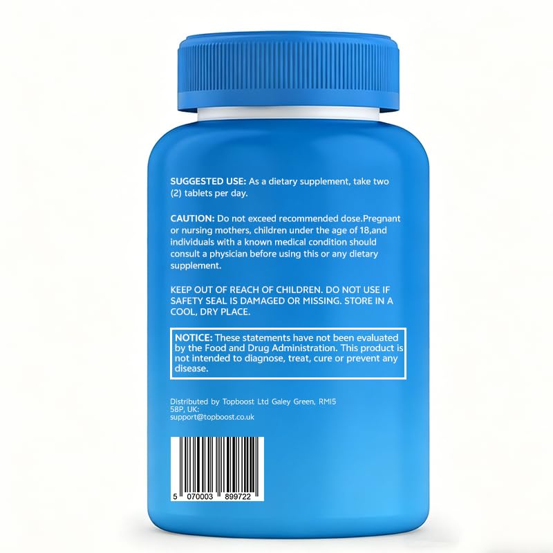 Topboost Multivitamin for Men - 200 Vegan Tablets, 19+ Active Daily Mens Multivitamins with Vitamin D, Zinc, Folic Acid, and B Vitamins, Physical Energy Support, 200 Count