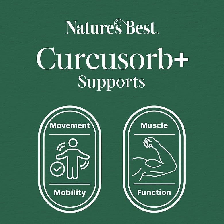 Nature’s Best Curcusorb+ - Highly Absorbable Curcumin Complex with Vitamin D3 & Vitamin C - Joint, Muscle, Cartilage & Immune Support - 60 Capsules (2 Month Supply)