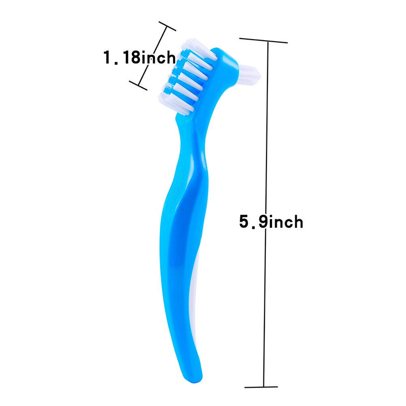 [Australia] - Lit-Pack Denture Clean Toothbrush for Denture Care Tool w/Multi Layered Hard Bristles Dual Hard Bristle for False Teeth Superb Total Cleaning 