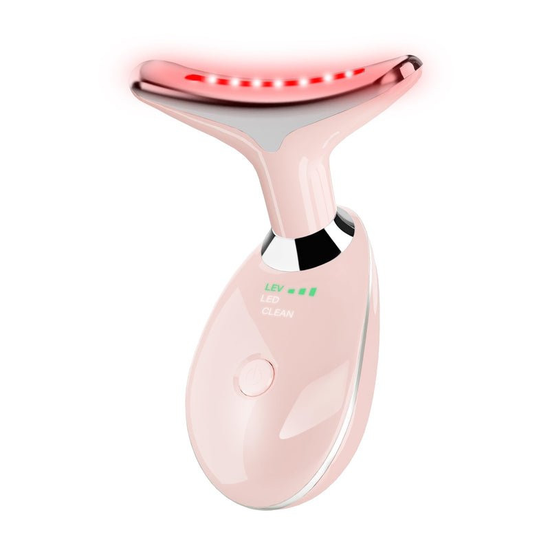 Facial Massager, Red-Light Portable Face Neck Massager Wand for Skin Care (Pink) Pink