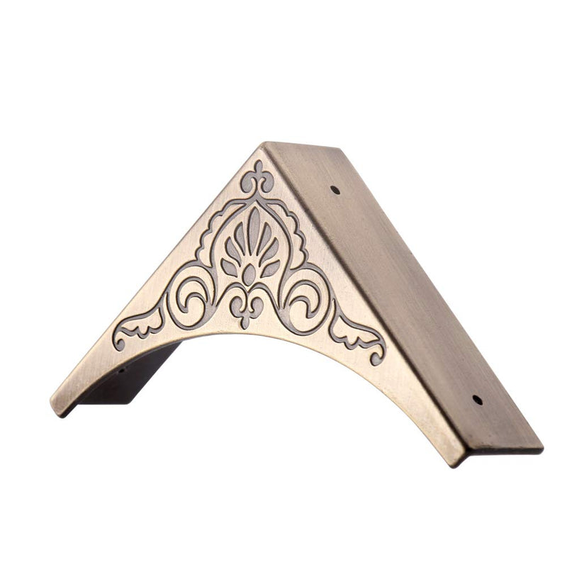 [Australia] - Metal Corner Protector, 4 Pcs Antique Edge Safety Guard Cabinet Furniture Corner Bumpers,Table Corner Protectors,Cover Damaged Corners on Coffee Table (Bronze) Bronze 