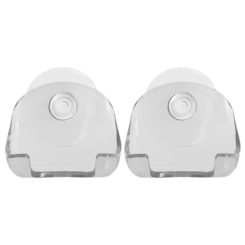[Australia] - kwmobile 2x suction cup holder for razors - for glass and tiles - wet razor suction cup holder set - wall hooks in transparent 