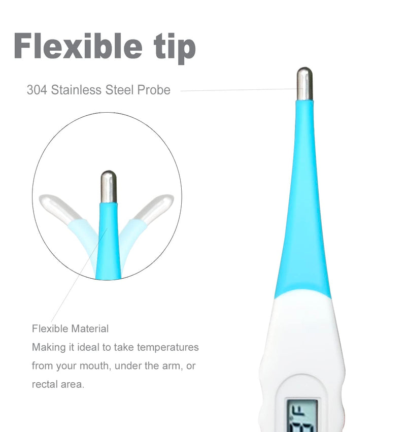 [Australia] - Oral Thermometer for Babies, Children and Adults, Digital Thermometer for Oral, Rectal or Under Arm Use (Pack of 4) 