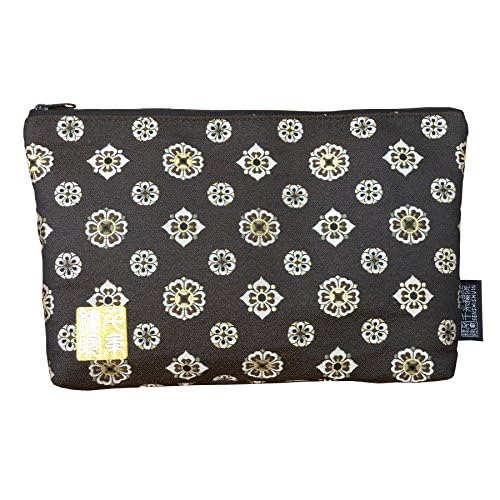 千糸繍院 Brocade zipper pouch, lined with Nishijin brocade, size M. (Shosohanabishimon)