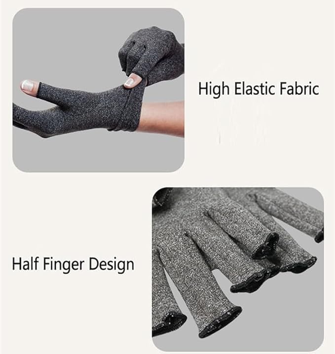 2 Pairs Bamboo Arthritis Gloves for Men Women,Compression Glove,Premium Bamboo Gloves,Compression Gloves for Arthritis Medium Gray B
