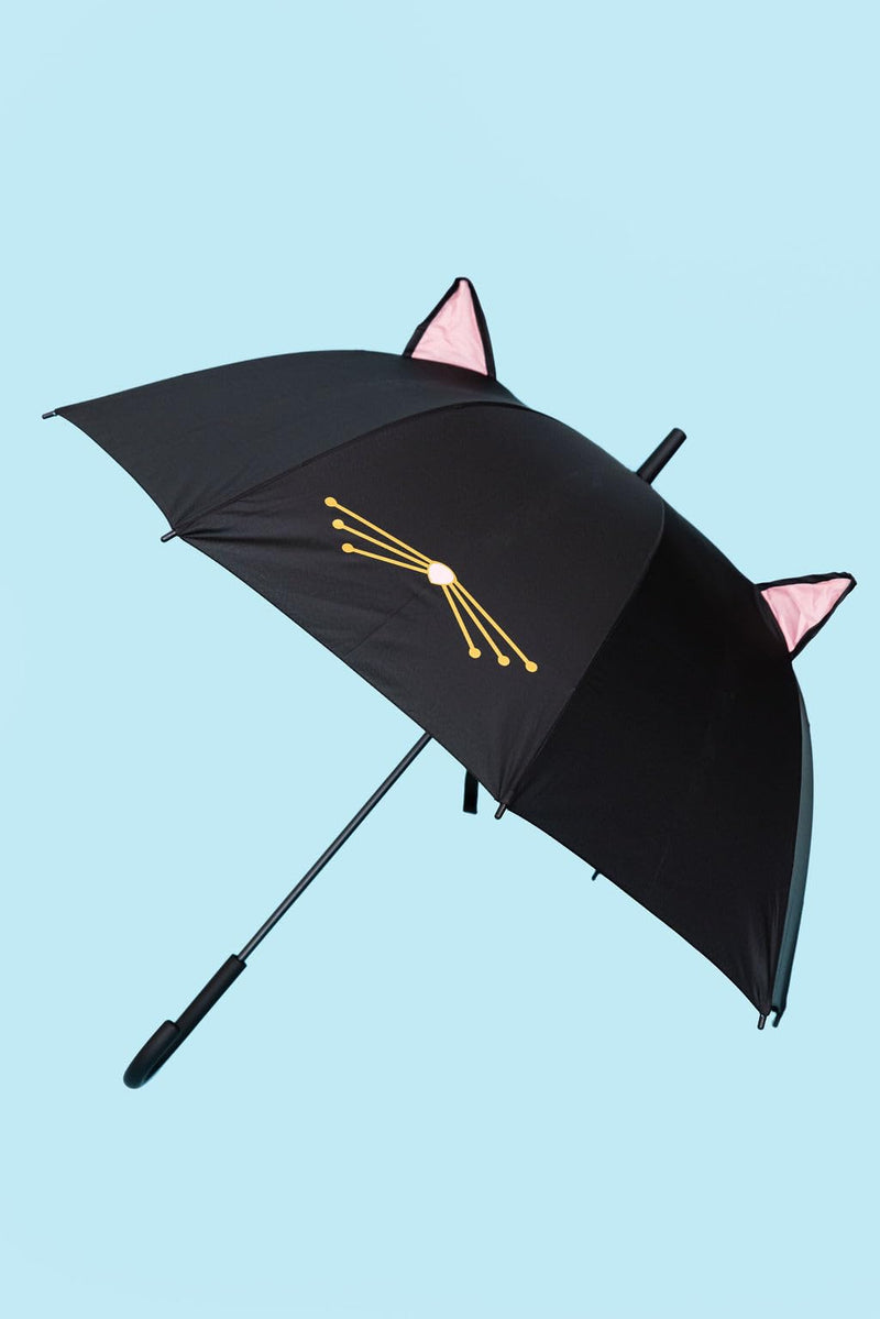kate spade new york Large Lightweight Travel Umbrella, Black Cat