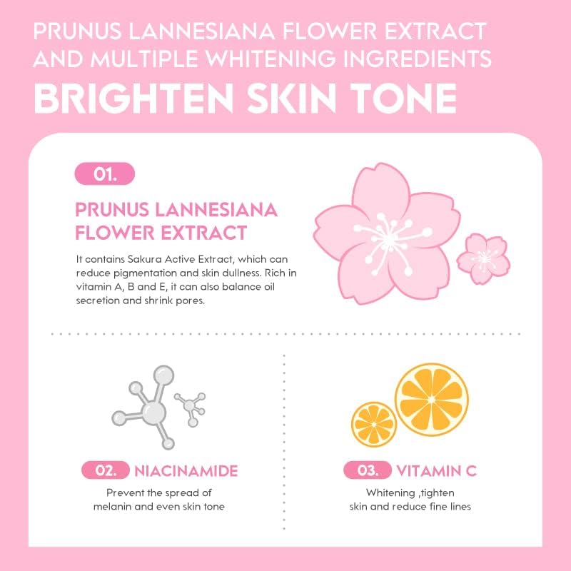 AKARY Face Sakura Cream Vitamin C Serum For Improving Skin Reducing Wrinkles and Moisturizing Enhance Skin, Body and Face Moisturizer for Dry Skin (25g)