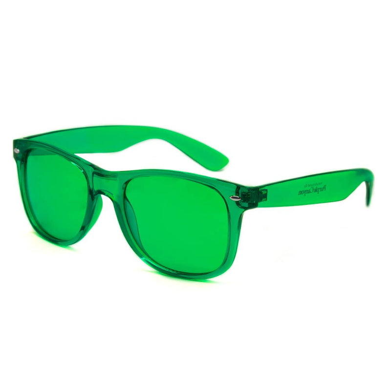 [Australia] - Green Color Therapy Mood Glasses Migraine Glasses Light Therapy Chakra Healing Glasses Chromotherapy Green Colored Lenses 