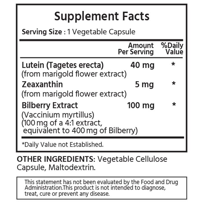 [Australia] - ML Naturals Premium Lutein & Zeaxanthin with Bilberry 120 Vegetable Capsules. Lutein 40 mg, Zeaxanthin 5 mg, and Bilberry 100 mg. Premium Quality. Healthy Eyes & Vision, NSF-Certified & cGMP-Compliant 120 Count (Pack of 1) 