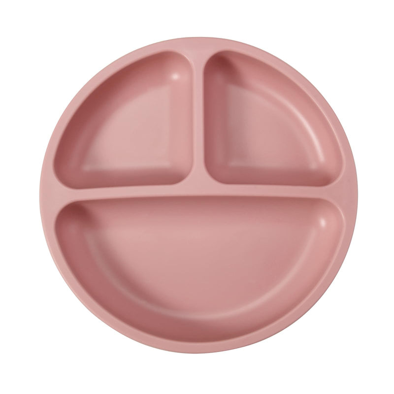 [Australia] - PandaEar 3 Pack Toddler Plates, Silicone Divided Suction Plate for Babies, BPA-Free 100% Food-Grade Silicone Unbreakable Baby Plate (Pink/Linen/Light Pink) Pink/Linen/Light Pink 